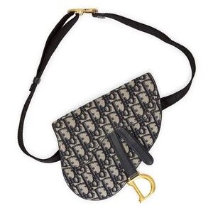 Dior Saddle trotter Belt or handle Bag in Black and Cream. Excellent condition!